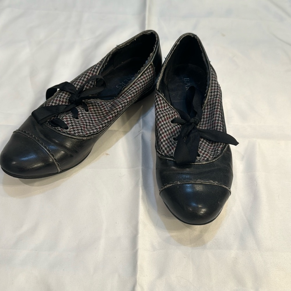 Black Bakers Shoes with Ribbon Laces